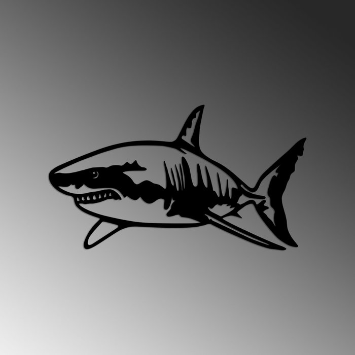 Wallity Shark - M Escultura de Pared Metálica Negra Wallity Shark - M Escultura de Pared Metálica Negra